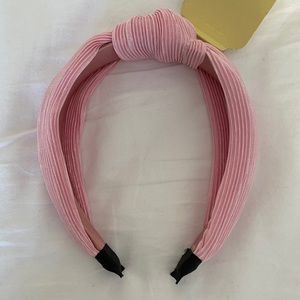 NWT Pleated Pink Top Knot Headband